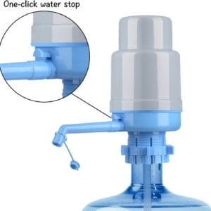 Manual Water Bottle Pump, Easy Drinking Water Pump, Easy Portable Manual Hand Press Dispenser Water Pump for Universal 2-6 Gallon Bottle Coolers (Gray/Blue) - Image 4